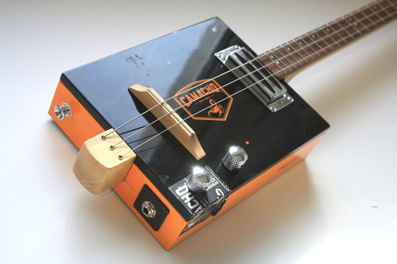 Camacho Orange - Humbucker Pickup - 3 String Cigar Box Guitar