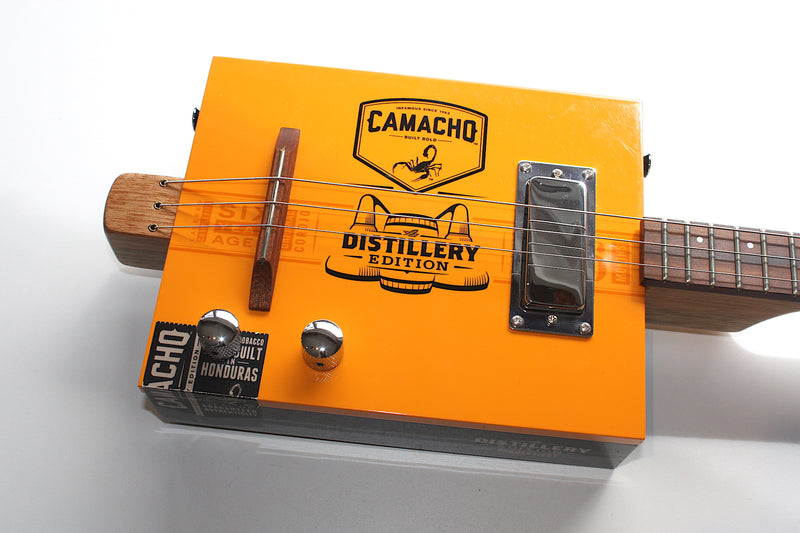 Camacho 'Distillery Edition'- Humbucker pickup - 3 String Cigar Box Guitar