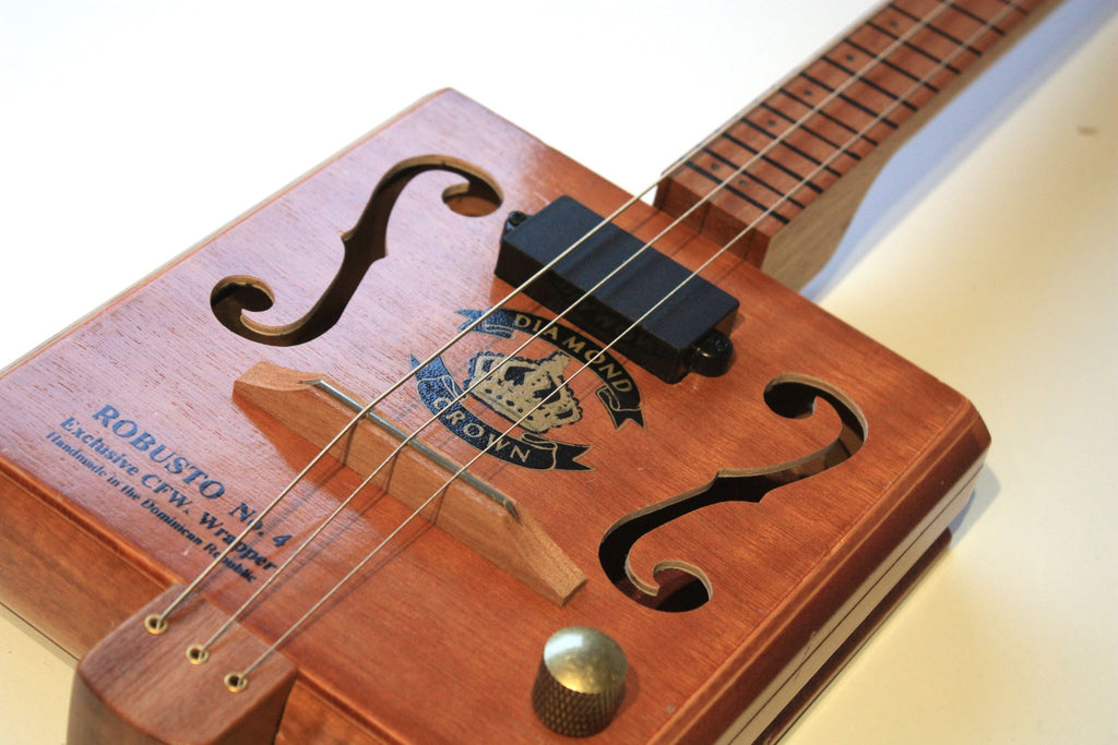 Diamond Crown (Bronze) - fretless 3 String Cigar Box Guitar