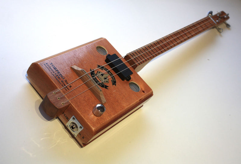 Diamond Crown (Chrome) - fretless 3 String Cigar Box Guitar