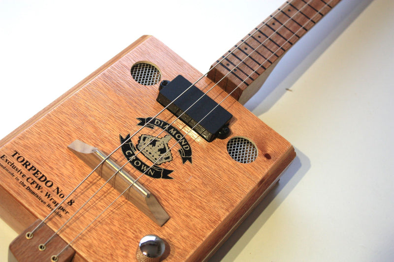 Diamond Crown (Chrome) - fretless 3 String Cigar Box Guitar