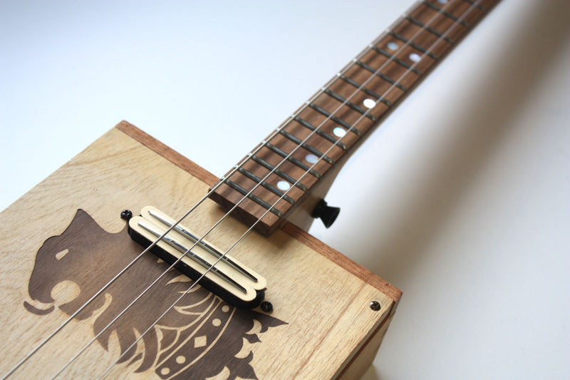 Undercrown Railhumbucker - 3 String Cigar Box Guitar