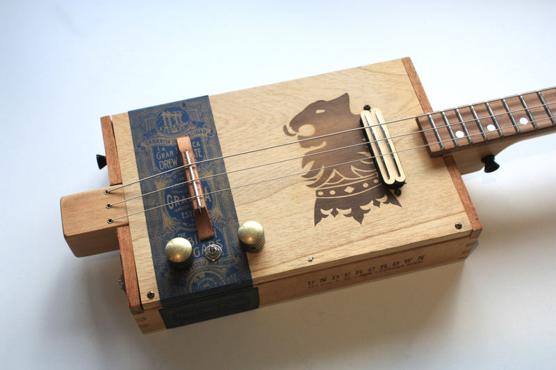 Undercrown Railhumbucker - 3 String Cigar Box Guitar