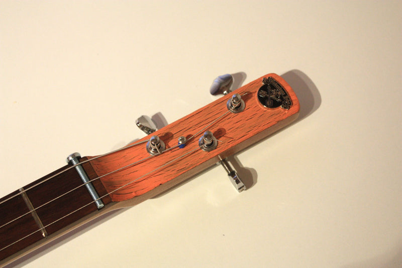 Workshop Series - Custom "Sympathy for the Devil" Orange crackle - 3 String Cigar Box Guitar