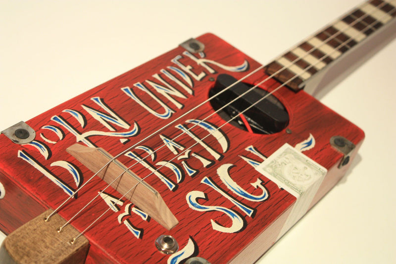 Workshop Series - "Born Under a Bad Sign" Red - 3 String Cigar Box Guitar