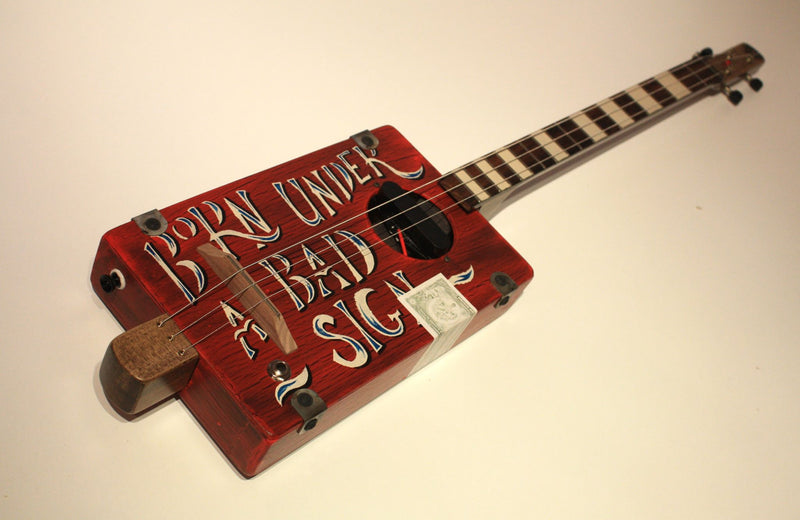 Workshop Series - "Born Under a Bad Sign" Red - 3 String Cigar Box Guitar