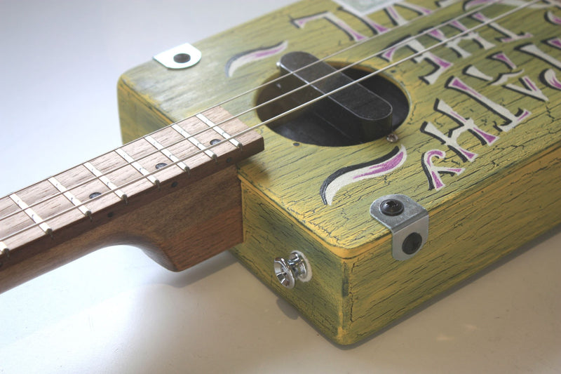 Workshop Series - "Sympathy for the Devil" Yellow - 3 String Cigar Box Guitar