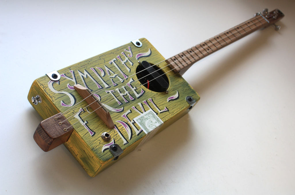 Workshop Series - "Sympathy for the Devil" Yellow - 3 String Cigar Box Guitar