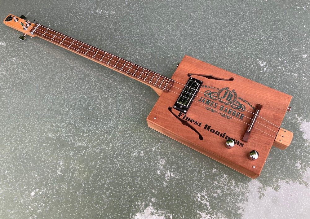 James Barber Humbucker, Lefty - 3 String Cigar Box Guitar